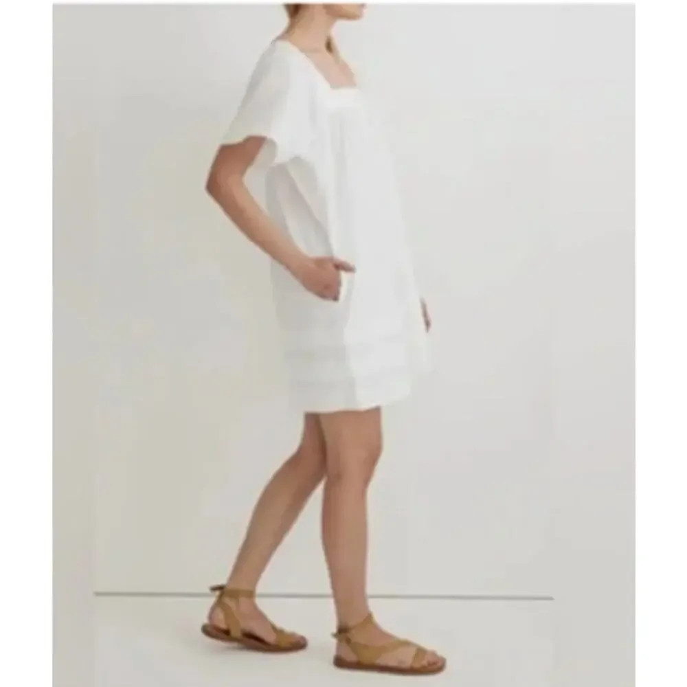 Madewell NWOT White Cotton Mini Dress Medium - Picture 2 of 11